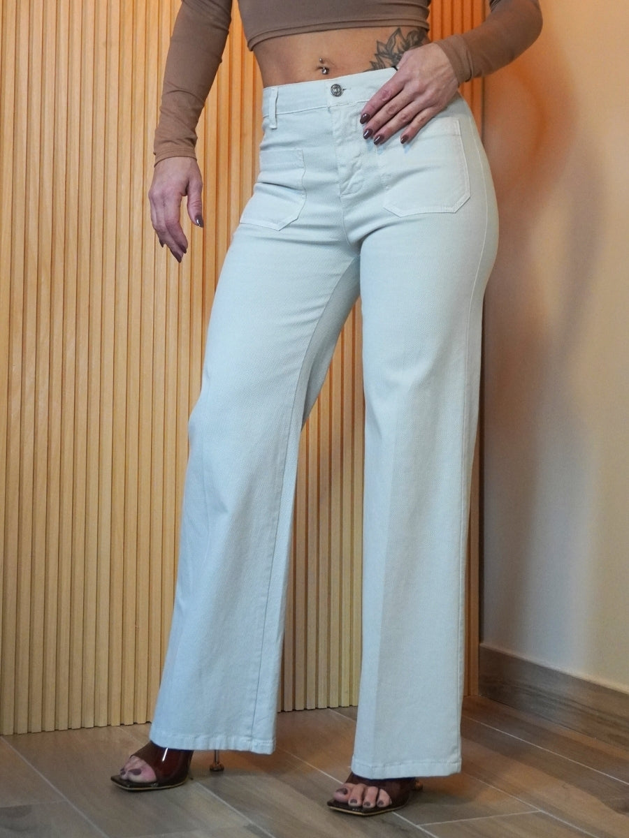 Pantalone a palazzo con taschino