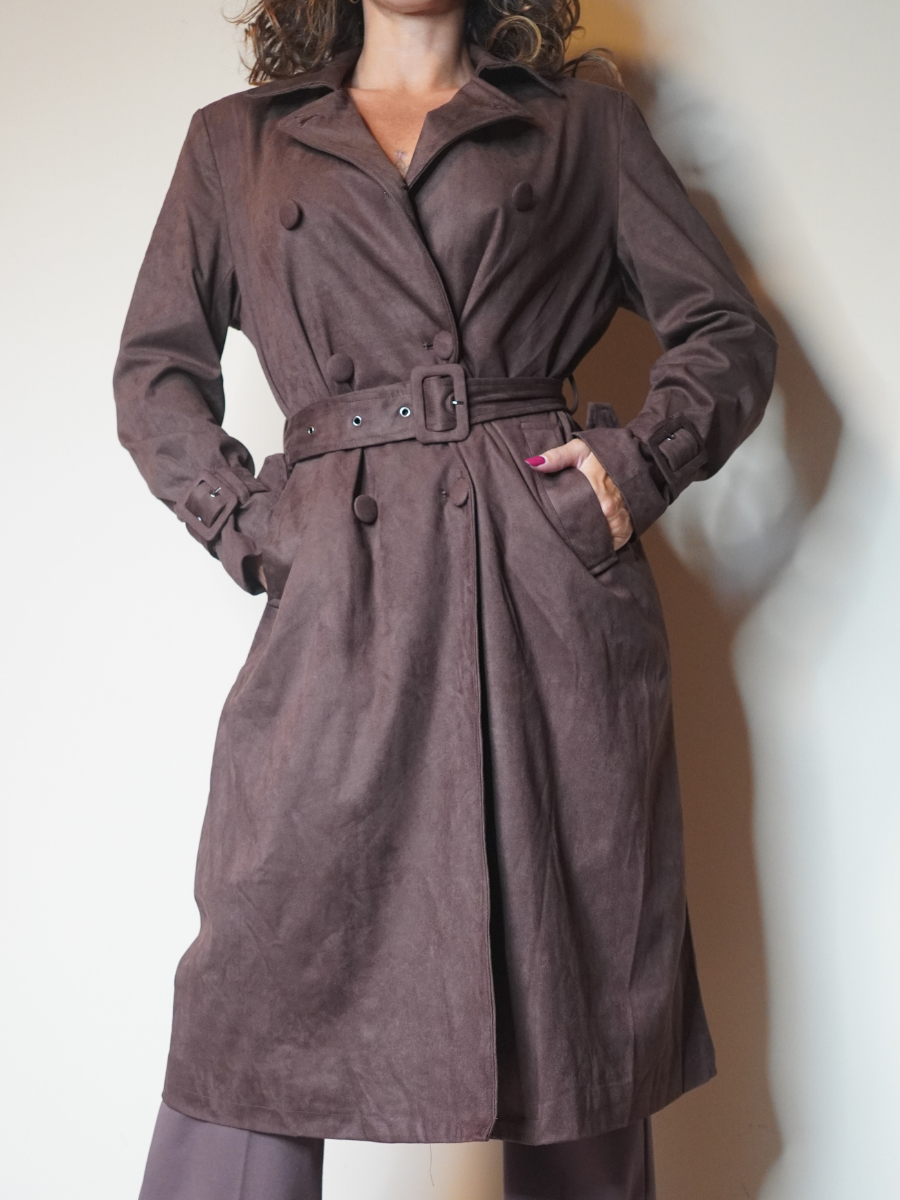 Trench Lungo in camoscio