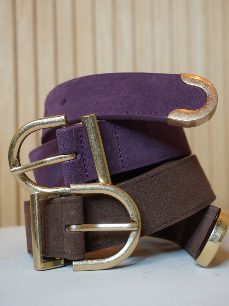 Cintura in pelle scamosciata