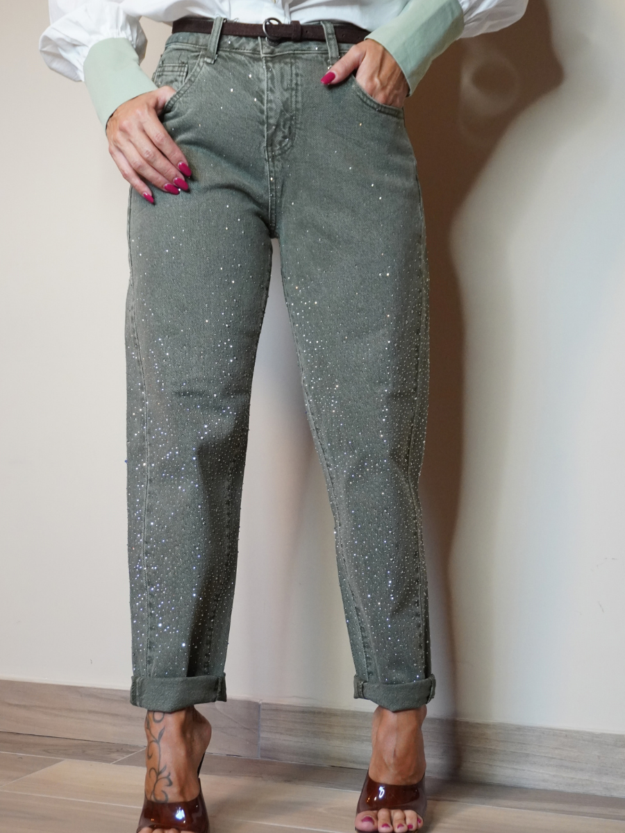 Jeans Mom Fit Sparkle