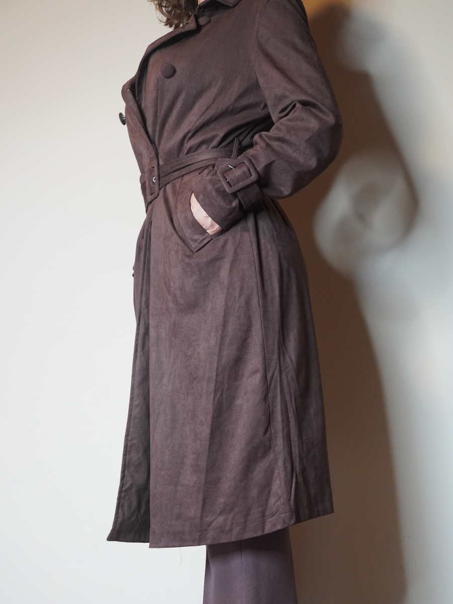 Trench Lungo in camoscio