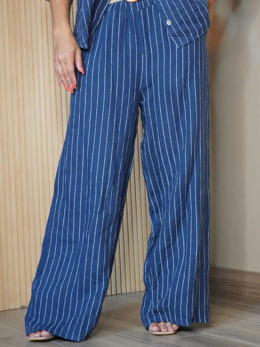 Coordinato 100%Lino Gessato