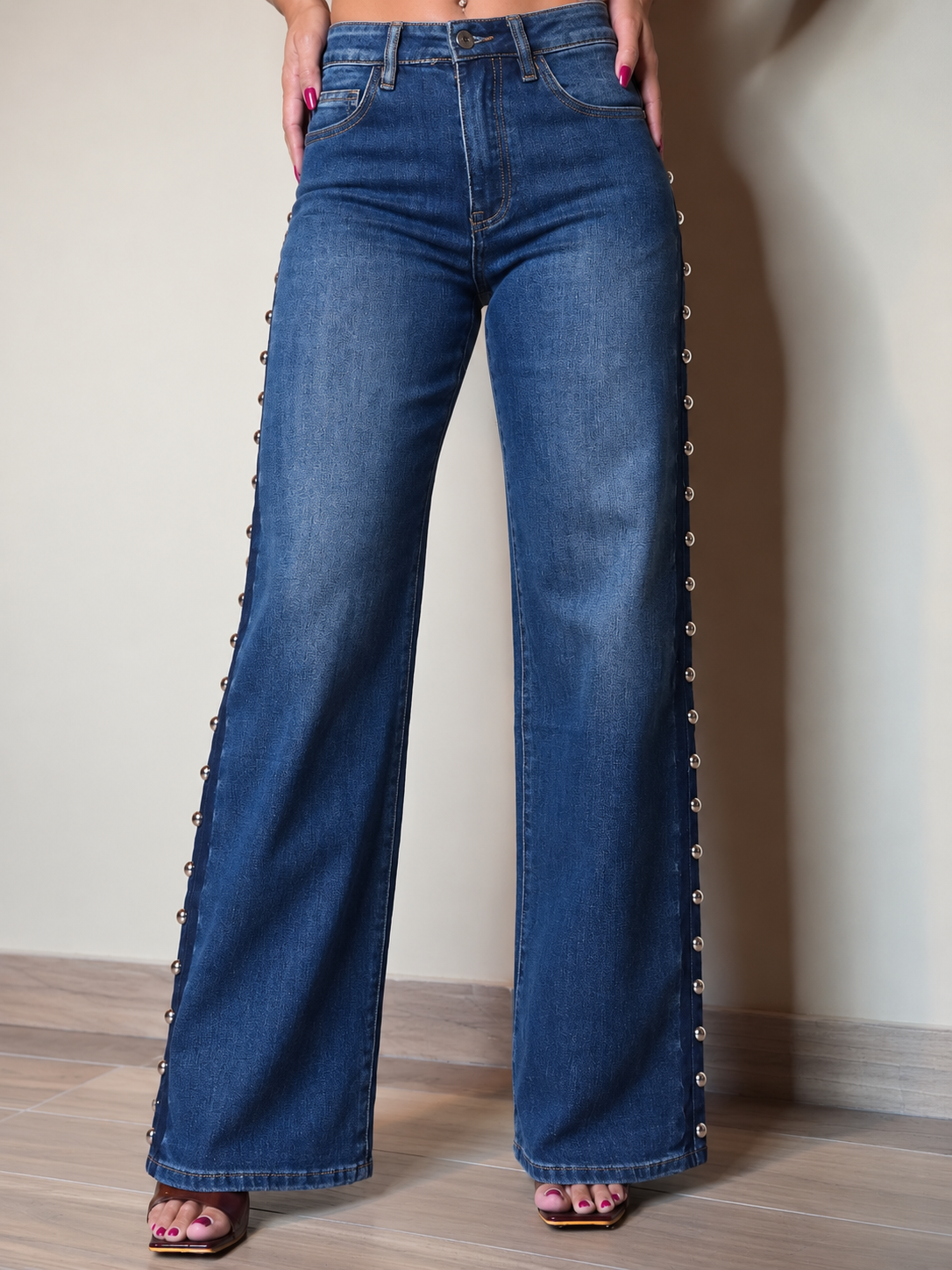 Jeans Palazzo Borchie
