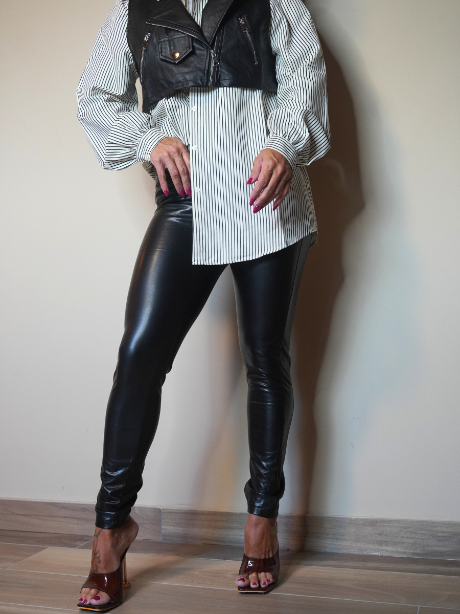 Pantalone Leather Felpato
