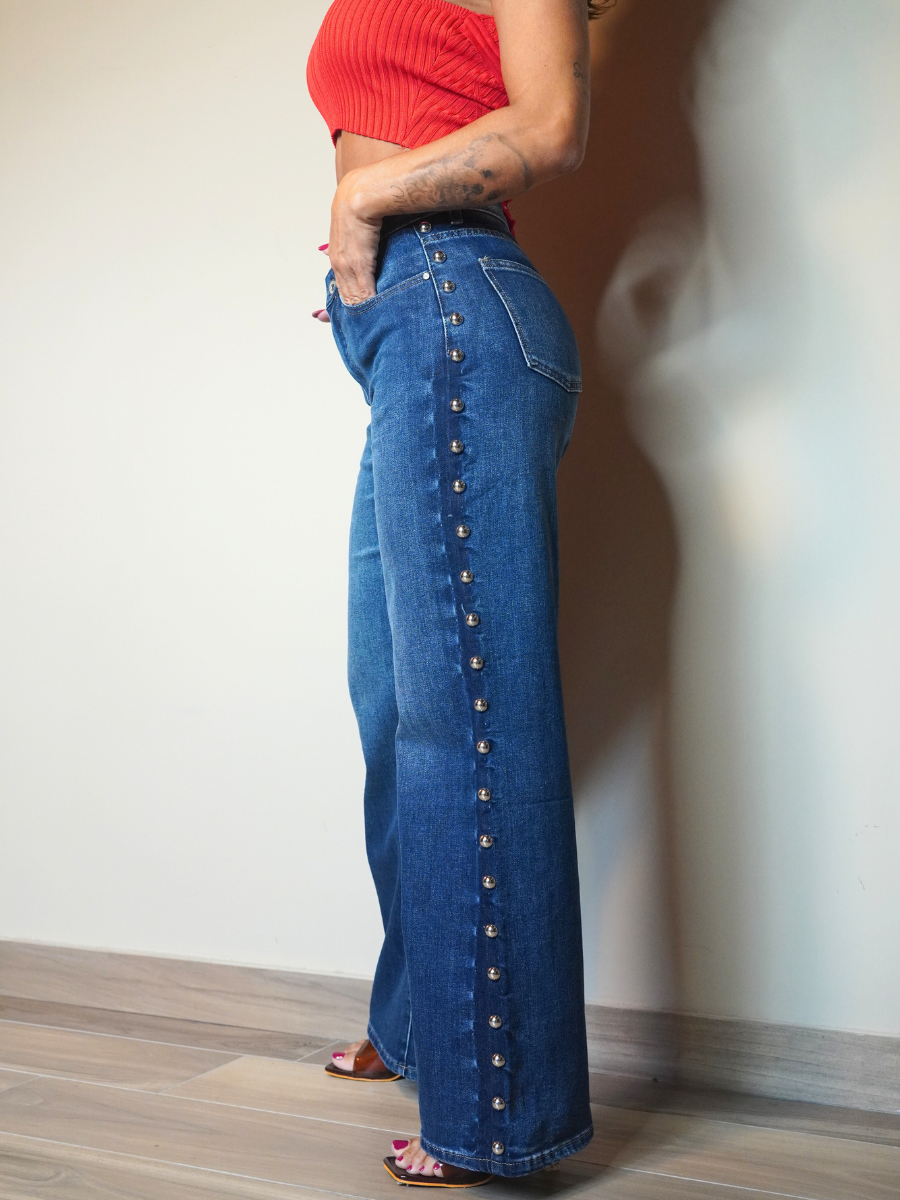 Jeans Palazzo Borchie