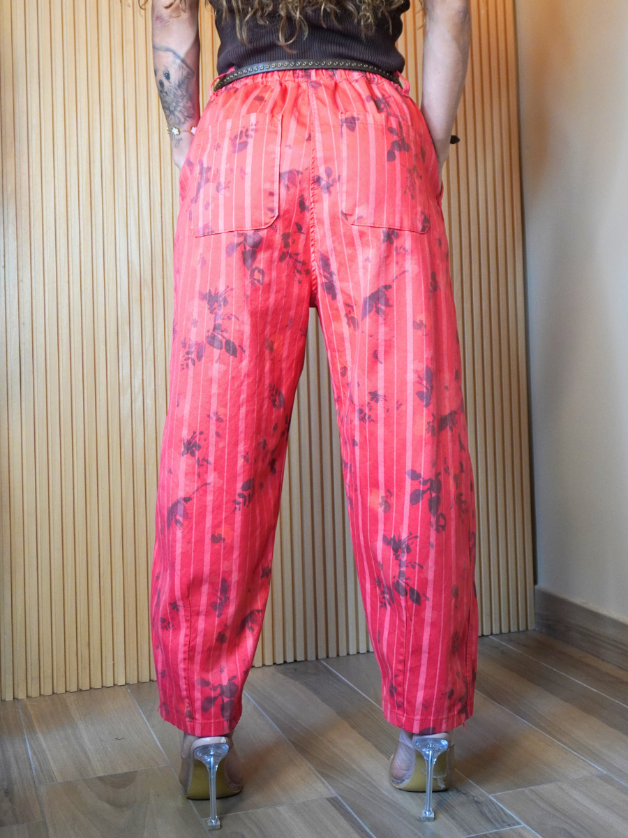 Pantalone corallo con cintura