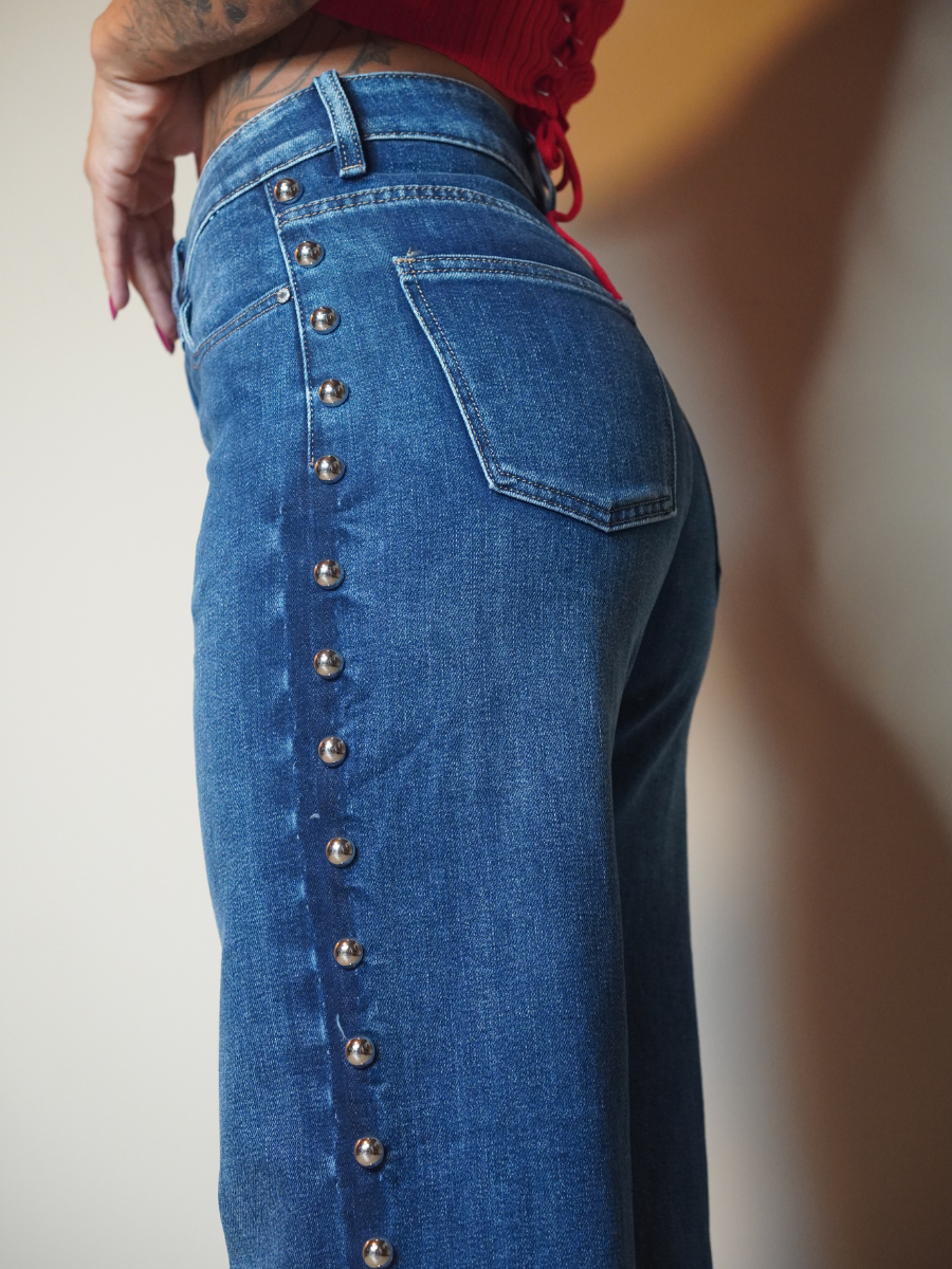 Jeans Palazzo Borchie