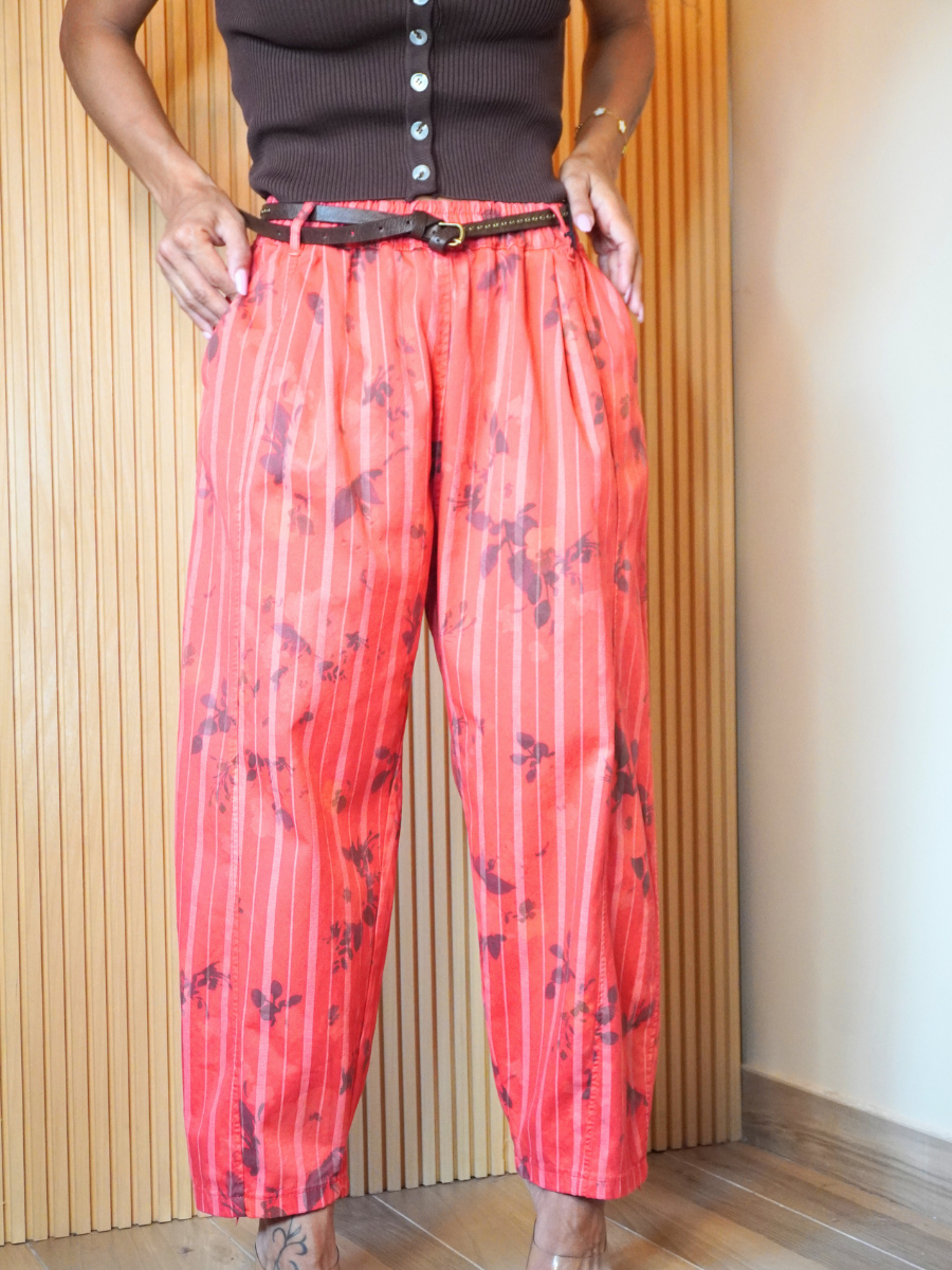 Pantalone corallo con cintura